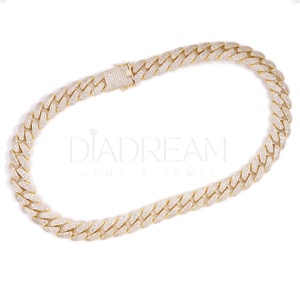 Fine chaîne cubaine Hip Hop Moissanite 925 argent Sterling pleine glacé personnalisé VVS chaîne à maillons cubains en gros - Product Image 4