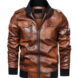 Veste en cuir de vêtements pour hommes, veste en cuir nouvelle mode, veste en cuir coupe-vent pour hommes, vente en ligne - Product Image 1