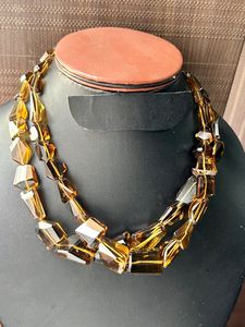 Cuentas de Tumbe facetadas de piedras preciosas de cuarzo de cerveza marrón Natural de alta calidad para la fabricación de collares - Product Image 3