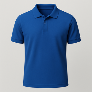 เสื้อเชิ้ตลำลองถักแขนสั้นสำหรับผู้ชาย, ผ้าฝ้าย100% มีปกพิมพ์ลาย - Product Image 1