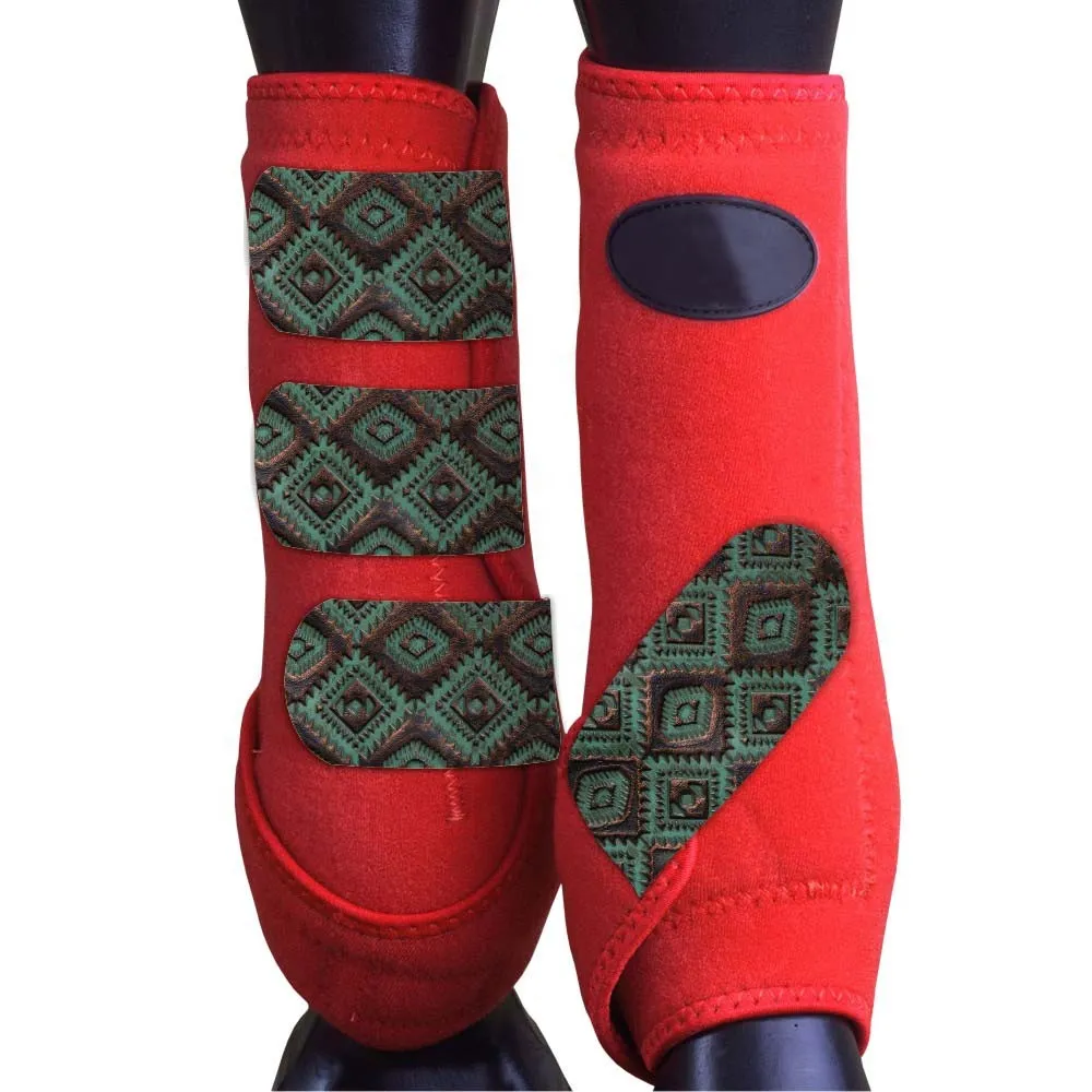 Wholesale Equestrian Equipment High Quality Horse Riding Shoes Matching Set Red Hoof Protector Equine Horse Boots Wholesale