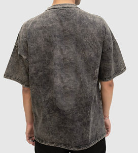 T-shirt délavé à l'acide de style vintage pour hommes T-shirt surdimensionné en coton épais imprimé sur mesure en gros à bas prix pour hommes - Product Image 4