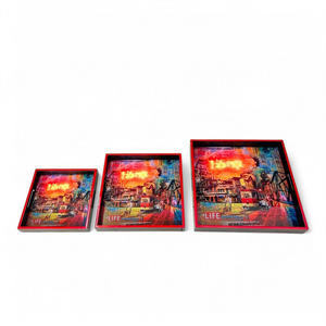 ถาดเคลือบแล็กเกอร์เคลือบเงามันวาวสูงถาดเสิร์ฟของขวัญขึ้นบ้านใหม่สำหรับแขก - Product Image 5