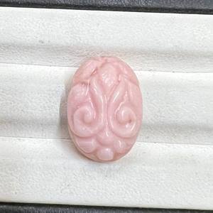 Art moghol fait à la main sculpté belle pierre précieuse ovale naturelle opale rose avec effet de changement de couleur 18x13mm pour les utilisations de bijoux en vrac - Product Image 1