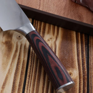 Cuchillo de Chef de Acero Inoxidable Damasco Ecológico de Alta Calidad, Cuchillo para Carne de 7 Pulgadas, Ambidiestro, con Mango de Madera - Product Image 3