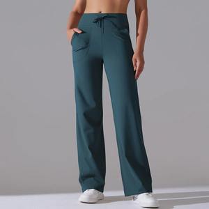 Pantalones de chándal sueltos de pierna recta para mujer, pantalones de chándal informales para correr en gimnasio al aire libre de pierna ancha - Product Image 3