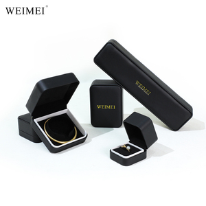 WEIMEI Scatola Porta Gioielli di Lusso in Pelle PU all'Ingrosso, Alta Qualità, Vintage, per Set di Anelli Nuziali, <span class=keywords><strong>Organizzatore</strong></span> Nero per Piccoli Oggetti Quadrati - Product Image 2