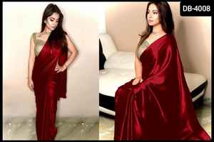 Nouveau Attective Indian Party Wear Satin Soie Saree avec Georgette Séquence Travail Blouse pièces pour Femmes Salwar Kameez Costume Robe - Product Image 4