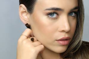 925เงินสเตอร์ลิงธรรมชาติล้านล้านล้านตัดสีน้ำตาลสโมควอทซ์ทำมือน่ารักเครื่องประดับที่ดีชุบทองสำหรับเธอ - Product Image 3