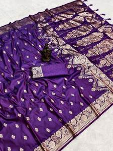 Sari de Seda Rangoli con Bordado Pesado de Hilo de Cobre y Pedrería, Blusa con Pedrería - Ropa India y Pakistaní - Product Image 2