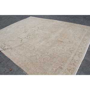 พรมตุรกี ขนาด 9.3x11.6 ฟุต (284x353 ซม.) สีเบจ ลายดอกไม้ สไตล์วินเทจ - Product Image 2