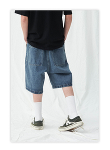 Fabricante personalizado hombres Y2k Streetwear Rhinestone Baggy Long Jorts de gran tamaño lavado ácido ropa de moda - Product Image 3