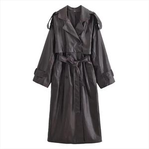 Fashionable Thick Genuine Leather <b>Long</b> Coats for <b>Men</b> Handmade Winter Outerwear Eco-Friendly Designer Slim Fit Trench <b>Jacket</b> - Product Image 3