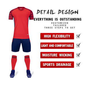 Maillot de football pour homme adulte-100% polyester imperméable à séchage rapide col en V demi-manche avec nom d'équipe personnalisé - Product Image 4