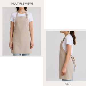 Tablier de cuisine réglable avec sangle de cou et grandes poches, en toile de coton durable, pour chef et barista, fabricant direct Turquie OEM - Product Image 2