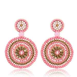 Compre Pendientes Redondos de Diseño Único, Pendientes Bordados Populares y Elegantes, Pendientes Hechos a Mano, Joyería Artesanal de Moda Única, Diseño Creativo - Product Image 1