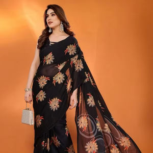 GC seda suave musgo impreso saris indios al por mayor en línea - Product Image 1