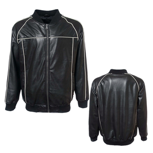 Wholesale Premium Fabric Genuine Leather Men's <b>Slim</b> <b>Fit</b> Biker <b>Jacket</b> Plus Size Waterproof Winter Fashion Outerwear OEM - Product Image 4