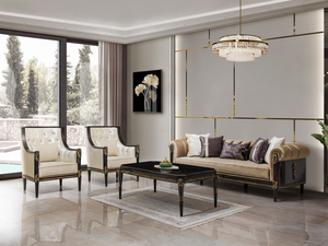 Fauteuil d'appoint de style européen royal avec cadre en bois massif doré et tissu brocart de qualité supérieure - Product Image 5