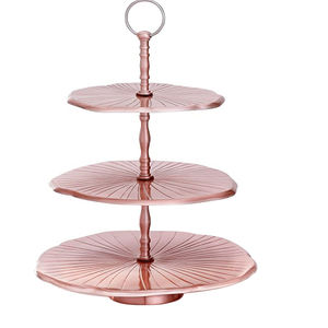 Estante para pasteles de Metal chapado en oro de un solo nivel para restaurantes de Hotel, soporte pulido brillante, herramientas para pasteles de calidad estándar - Product Image 3