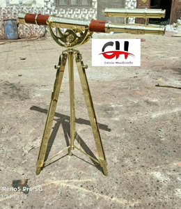 Matériau en verre de télescope à double baril au sol en laiton nautique avec support en laiton Article mural - Product Image 6