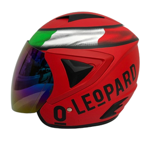 Casque de moto JP13 Leopard de haute qualité | Rouge mat BXP | Certifié SNI | Casque adulte à visière unique - Product Image 1