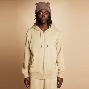 Sweat à capuche zippé kaki classique pour homme-Sweat-shirt zippé confortable et élégant pour un usage quotidien, parfait - Product Image 1