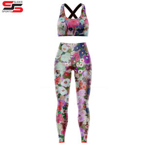 2026 nouvelle impression personnalisée 2 pièces ensemble Yoga vêtements femmes sport soutien-gorge pantalons de course Leggings Fitness vêtements de sport costume - Product Image 4
