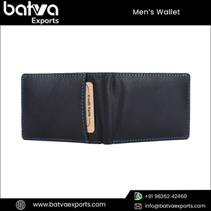 Elegant Bi-Fold Men's Luxury Style Goat Nappa Leather <strong>Wallet</strong> Custom Made RFID Feature Short Slim Design Cotton <strong>Lining</strong> Logo - Product Image 4