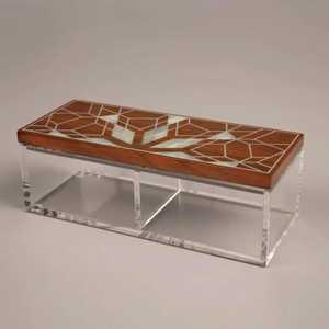 Juego de caja acrílica de madera artesanal con Incrustaciones de nácar Ideal para almacenar frutas secas, chocolates y regalos de Ramadán - Product Image 1