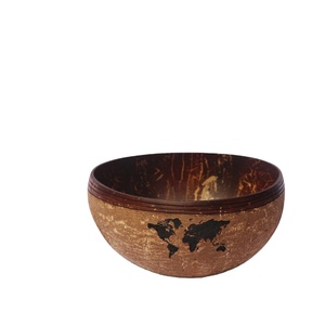 Juego de ensaladeras para batidos de cáscara de coco Natural respetuoso con el medio ambiente hecho a mano con cuchara de PC Estilo de vida vegano saludable para regalos de negocios - Product Image 1