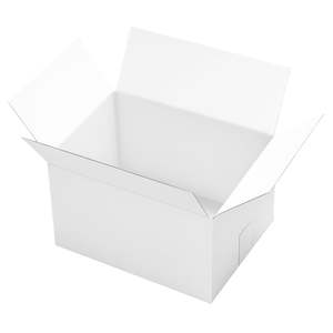 Caja de Cartón 305x228x183 mm con Solapas para Envíos, Mediana y Resistente, Blanca, Interior y Exterior de Papel Kraft, para Calcetines - Product Image 1