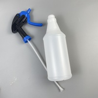 Bouteille pulvérisateur à gâchette en plastique cylindrique vide de 32 oz (1000 ml), design en forme de D pour une manipulation facile
