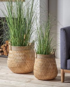 Maceta de ratán hecha a mano adecuada para interiores ecológicos, elegantes habitaciones Boho chic o configuraciones artísticas rústicas para exteriores - Product Image 5