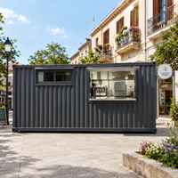 Restaurant conteneur à structure en acier durable, kiosque alimentaire mobile préfabriqué, aménagement intérieur personnalisé pour entreprise de restauration de rue