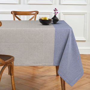 Rayas de Cambray azul 90x90 CM 100% algodón patrón cuadrado mantel tejido técnica para bodas fiestas uso al aire libre hogar - Product Image 1