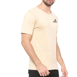 Camiseta informal de manga corta transpirable de secado rápido para hombre, cuello redondo personalizado OEM Logo Color diseño sólido Regular Fit, 100% algodón - Product Image 3