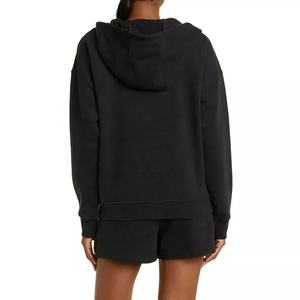 2022 New Plain Pullover Hoodie Sweatshirt <b>Women</b> <b>Black</b> Oversize Front Zip up Hoodie - Product Image 2