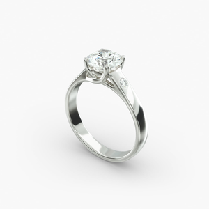 Bague solitaire en argent 925 de luxe avec diamant moissanite rond, bijoux fins intemporels, cadeau de fiançailles pour femmes - Product Image 6