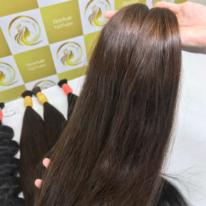 Cabello Virgen Vietnamita de Doble Calidad Superior, 50 cm, Negro, Liso, Trama de Piel, Trama Doble a Máquina, Perfección Natural - Product Image 1