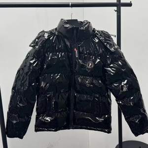 เสื้อแจ็คเก็ตปักลายดาวลอนดอนสำหรับผู้ชาย สไตล์สตรีทแทรป พร้อมฮู้ดแบบถอดได้ สไตล์ฮิปฮอป สีเทา - Product Image 6