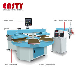 Máy ép nhiệt băng chuyền 6 trạm tự động để in áo thun | Máy may nhiệt độ cao TEE áo quay - Product Image 3