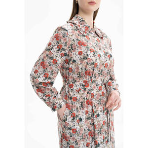 Vestido Verde Menta Sólido con Cintura Imperio y Cuello con Volantes para Mujer de Oficina - Product Image 4