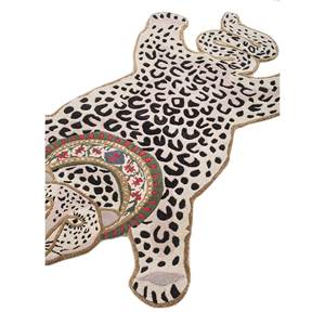 Alfombra de Lana y Viscosa Tejida a Mano Wild Wanderlust Ivory, Alfombra Rectangular con Estampado Animal para Sala de Estar, Alfombra de Pasillo, Alfombra Afelpada - Product Image 2