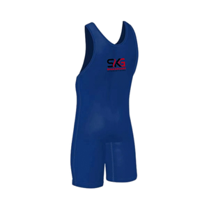Maillot de lutte personnalisé imprimé sur le devant, bleu uni, débardeur, combinaison de sport sans manches, uniforme d'entraînement pour la lutte - Product Image 3
