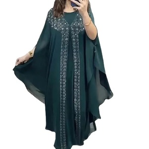 Kaftan Nouvelle Abaya Musulmane en Chiffon Robe Longue Ensemble 2 Pièces Grande Taille Polyester Tailles Personnalisables 2024 - Product Image 2
