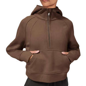 Vente en gros 2025 pull femme demi fermeture éclair pull fermeture éclair sweat blanc surdimensionné sweat manches longues sweat femme à capuche - Product Image 2