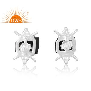 Pendiente de piedra preciosa de obsidiana negra Natural de Plata de Ley 925, joyería personalizada para mujer, regalo para ella - Product Image 2