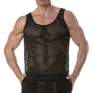 Camiseta sin mangas deportiva transpirable Rendimiento de malla hecho a medida Calidad fina Mejor diseño Camiseta sin mangas de malla unisex personalizada - Product Image 5