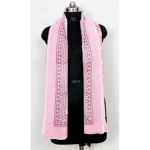 Sanganeri Bloc Imprimer Écharpe À La Main Sarong Blanc Foulards Floral Femme Pario Fabricant En Gros Coton Plage Cover Ups - Product Image 4